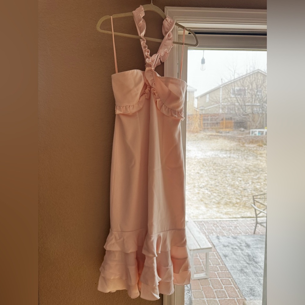 Cinq a Sept Light Pink Ruffled Kids Dress